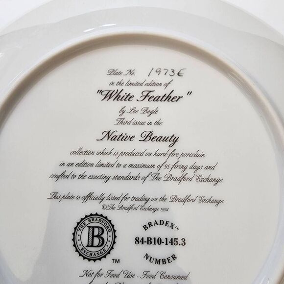 The Bradford Exchange White Feather by Lee Bogle in the Native Beauty Collection - Picture 4 of 4